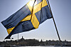 STOCKHOLM, SVERIGE 20260304Svensk flagga på Strandvägen i vårväder med sol och plusgrader.Foto: Fredrik Sandberg / TT / Kod 10080
