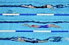 Teagan O'Dell, Claire Curzan and Phoebe Bacon swim during a Women's 200 backstroke preliminary heat Thursday, June 20, 2024, at the US Swimming Olympic Trials in Indianapolis. (AP Photo/Michael Conroy) INMG103