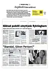 Tidningssida från Världen idag med rubriken Häktad pedofil utnyttjade flyktingbarn och Skandal, Göran Persson.
